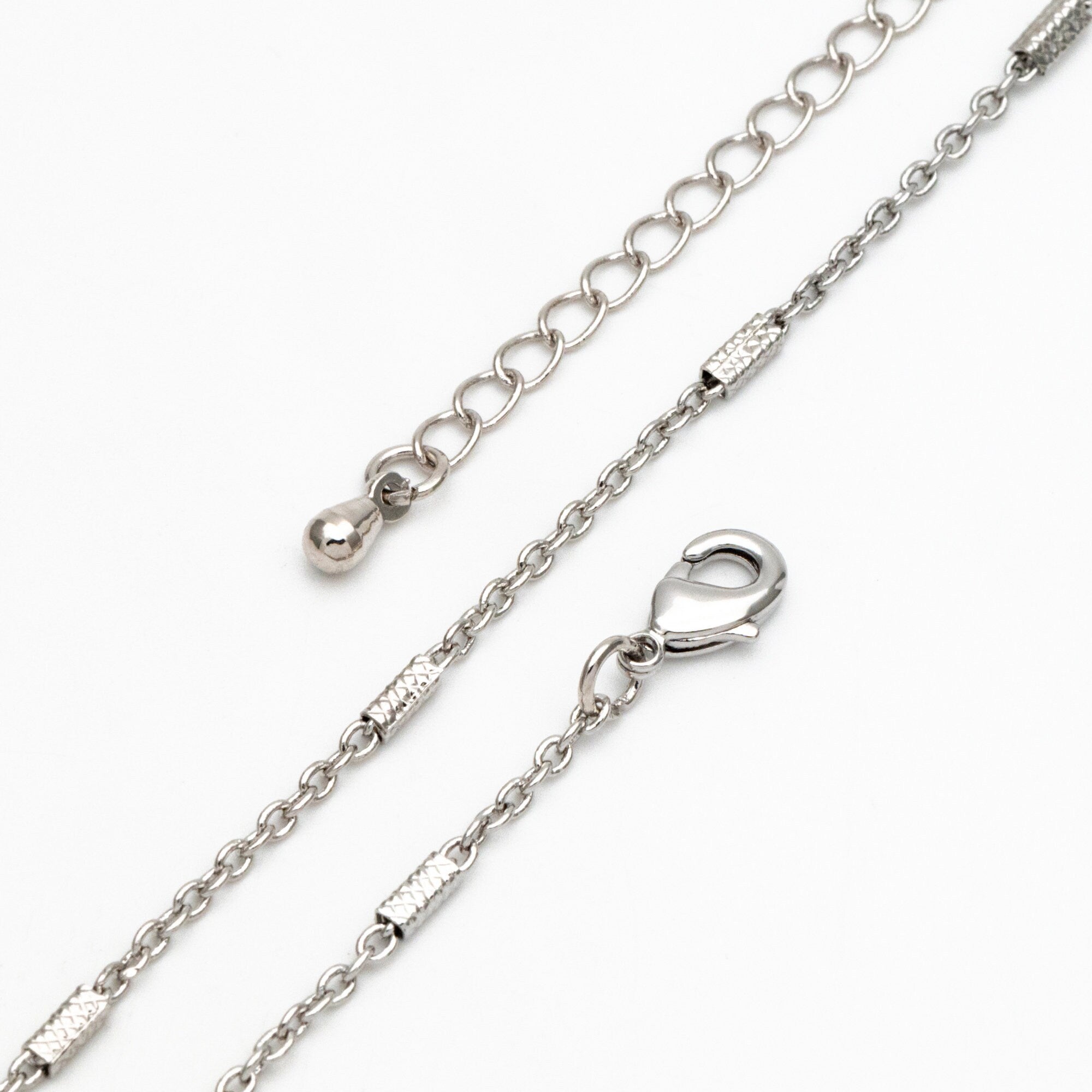 Gold/ Silver/ Rose Gold Cable Chains with Square Tube, Finished Bracelet/ Anklet/ Necklace with Extender Chain, Ready to Wear (#LK-176)